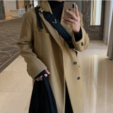 Autumn and Winter 2024 New Woolen Coat, Business Leisure Mid-length Warm Coat, Youth Slim Thick Windbreaker.S-3XL