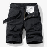 FOESCE Men Summer Brand New Solid Casual Classic Cargo Shorts Men Fashion Cotton Multi-pocket Shorts Men Outwear Breathable Shorts Male