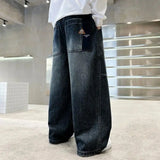 FOESCE Boys' pants in spring and autumn, middle-aged and middle-aged, boys' jeans, handsome and versatile, boys' pants, casual