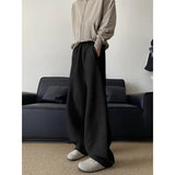 FOESCE 2025 Spring NEW Loose Casual pants man Solid baggy trousers Unisex Wide leg pants Fashion trend youth skateboard pants male