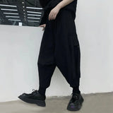 FOESCE Y2k Gothic Style Big Pocket Ribbon Harem Pants 2025 New Fashion Personality Daily Casual Dark Style Eight-Point Trousers Unisex