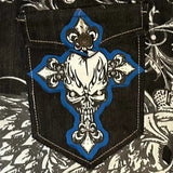 FOESCE Hip Hop Fashion Y2k Street High Waist Gothic Skull Geometry Men Jeans American Retro Couples Straight Loose Pants