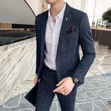 FOESCE Boutique Plus Size 7XL Men's Blazer Fashion Business Italian Style Linen Leisure Wedding for Office Workers Assembling A Blazer
