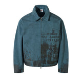 FOESCE Streetwear Washed Painted Autumn Windbreaker Jackets Mens and Women Turn Down Collar Baggy Clothes Oversized Loose Outwear Coats