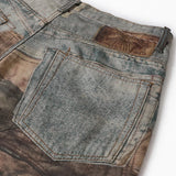 FOESCE Printed jeans Men Baggy Aesthetic Streetwear Top grade Jeans Male Retro Fashion Wide Leg Denim Pants Hip hop Denim Trousers