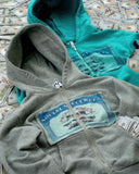 Foesce American money printed sweatshirts zip up hoodie streetwear oversized harajuku y2k top casual hoodies tracksuit men clothing