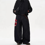 FOESCE Scottish Plaid Splicing Arc Wide Baggy Jeans Y2k Spring and Autumn New Streetwear Washed Oversized Straight Wide Leg Jeans 2025