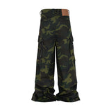 FOESCE Color Match Multi-pockets Camouflage Cargo Pants for Men and Women Streetwear Patchwork Baggy Overalls Wide Leg Loose Trousers