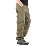 FOESCE Men's Tactical Camouflage Overalls High-Quality Cotton Multi-Pocket Trousers Sports Training Casual Work Pants