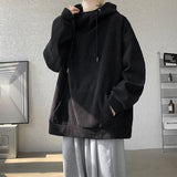 FOESCE Harajuku Corduroy Hoodies Men High Quality Streetwear Loose Y2k Hip Hop Hooded Sweatshirts Couple Clothing Female Pullovers