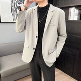Trendy Korean Style Casual Suit Jacket For Men Slim Fit Western Style Smooths Silhouette Spring Autumn Seasoned Wind Clothes