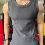 FOESCE New Men's Casual Tank Top Summer Fitness Training Elastic Base Layer 2025 Sleeveless Sports Vest bodybuilding gym t shirt men