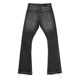 FOESCE High Street Washed Ink Splashed Baggy Boot Cut Men's and Women's Straight Casual Flare Pants Loose Jeans Oversize Denim Trousers