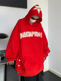 FOESCE American style high street five pointed star letter towel embroidered hoodie men's spring and autumn trendy hip-hop loose couple