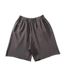 FOESCE Men Cotton Shorts Thick 380g Bodybuilding Short Sweatpants Fitness Jogger Gym Men Kanye Grey West Shorts Black Zipper Pockets