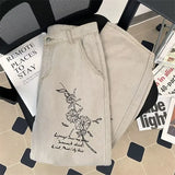 FOESCE 2025 American patchwork pants for men in spring and autumn, washed and worn-out workwear jeans, straight leg loose drape