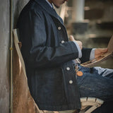 FOESCE Maden Lapel Jeans Jacket 13.5 Oz Multi Pockets Coat Men’s Vintage Deck Workwear Denim Shirts Quality Fashion Clothes For Male