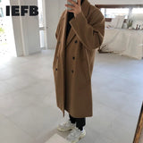 Autumn Winter Medium Length Coat Thickened Fashionable Woolen Coat Korean Loose Casual Double Breasted Clothes 9Y4774