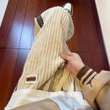 Korean corduroy pants for men in spring and autumn, loose straight wide-leg trendy and versatile casual trousers korean  pants