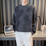 FOESCE Men's Clothing Tie Dye Sweaters Chic Vintage Autumn Winter Youthful Vitality Loose Casual O-Neck Long Sleeve Knitted Pullovers