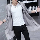 FOESCE Autumn Men Fashion Korean Style Long Trench Coat Hooded Cloak Abrigo Hombre Men Punk Hip Hop Cardigan Casual Streetwear Cape