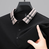FOESCE Light luxury brand polo shirt long sleeved spring and autumn new style comfortable and breathable casual striped lapel T-shirt
