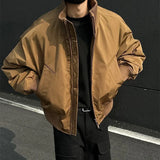FOESCE Autumn Winter Cotton Padded Jacket Men Stand Collar Warm Comfortable Thick Bomber Jacket Mens Casual Zip Up Short Jacket