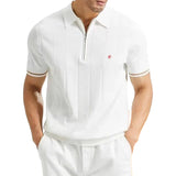 FOESCE CHCH 2025 New Summer Ribbed Knit Polo Shirt for Men Breathable and Cool Brand Quality Mens Textured Polo Shirts