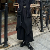 FOESCE Genderless Trendy Skirt Gothic Dark Style Loose Hakama Pants Wide Leg Pants 2025  Large Size Design Samurai Pants Men Clothing