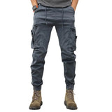FOESCE Cargo Pants for Mens Elastic Casual Trousers Zipper Multi-Pocket Joggers