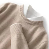 Autumn/Winter Pullover Men's Business Cashmere Round Neck Knitted Woolen Pullover Sweater Warm Long Sleeve High Quality Sweater