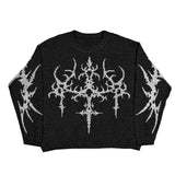 FOESCE 2025 Autumn/Winter Men's and Women's Hip Hop Hoodies Knitted Sweaters Retro Street Top Y2k Harajuku Fashion Trendy Clothing
