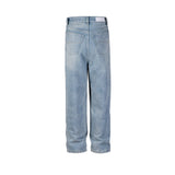 FOESCE High Street Washed Blue Wide Leg Baggy Jeans for Men and Women Straight Ropa Hombre Y2k Denim Pants Oversized Loose Trousers