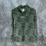 FOESCE Men T-Shirt Gold Velvet Leopard T-Shirt Spring And Autumn Streetwear Fashion Niche Youth Long Sleeve Top Men'S Clothing 2025 New