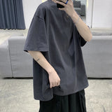 Foesce Oversized Summer Short Sleeve Men's T Shirt New Fashion Solid Loose O-Neck T Shirts Mens Cotton Hip Hop Streetwear Top Tees 5XL