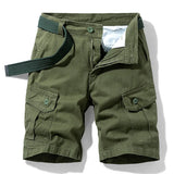 FOESCE Men Summer Brand New Solid Casual Classic Cargo Shorts Men Fashion Cotton Multi-pocket Shorts Men Outwear Breathable Shorts Male