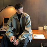 FOESCE Cotton coat men's autumn loose fashion wash top trend ins casual pilot jacket