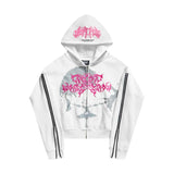 FOESCE Gothic Retro Letter Print Picture Hip Hop Hoodie for Men's Clothing Y2k Harajuku Vintage Long Sleeves Loose Hoodies Sweatshirts
