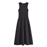 FOESCE Dresses Summer Women's 2025 New Chic Slim Simple Elegant Holiday Dress Street Women's Comfortable Youth Dress