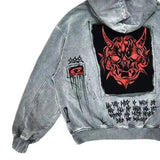 FOESCE hoodiey2k  Women's sweatshirtsHoodie Sweatshirt Men's Hip Hop Letter Vintage Skull Pattern Print Oversized Hoodie Jacket Clothin