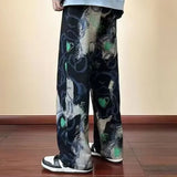 Foesce Bear printed pants men's summer thin American high street fashion brand niche design sense large size loose casual pants