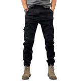 FOESCE Cargo Pants for Mens Elastic Casual Trousers Zipper Multi-Pocket Joggers