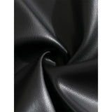 FOESCE Chic Leather Pants High Street Trendy Drawstring Elastic Waist Straight Wide Leg Trousers Summer Hip Hop Trouser Male Clothing