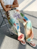 FOESCE Oldschool hand-painted oil painting jeans with colorful paint style, high-end pants, trendy floor mops