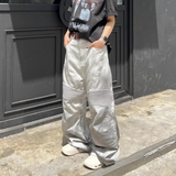 FOESCE Dirty Dyed Patchwork Wide Leg Baggy Jeans for Men and Women Straight Y2k Ropa Hombre Denim Trousers Oversized Casual Cargo Pants
