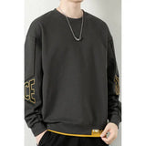 FOESCE 2025 Youth Men's Round Neck Solid Color Casual Sweater Bottoming Shirt Sweatshirt Spring Clothes Tops Shadowless