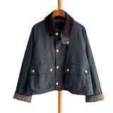 FOESCE 25 Early Spring New Product Barn Style, Wax free Hunting Dress, Collar Short Coat, Retro Classic plaid Jacket, Work Clothes Wind