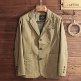 FOESCE New European Plus Size Men's Jacket Elegant Italian Style Gentleman Business Lapel Loose Casual Slim Fit Three Buttons Blazer