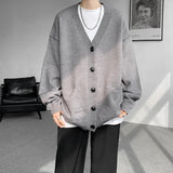 FOESCE Plus Size 8XL-M Korean Style V-neck Cardigans Men Pocket Design Simple Sweater Autumn New Popular Male Casual Daily Knitted Coat