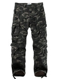 FOESCE Men's Casual Cargo Pants Camo Pants Combat Work Pants with 8 Pockets(No Belt)